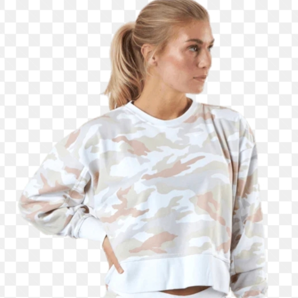 Nike Drifit Cropped Sweatshirt In Neutral Camo